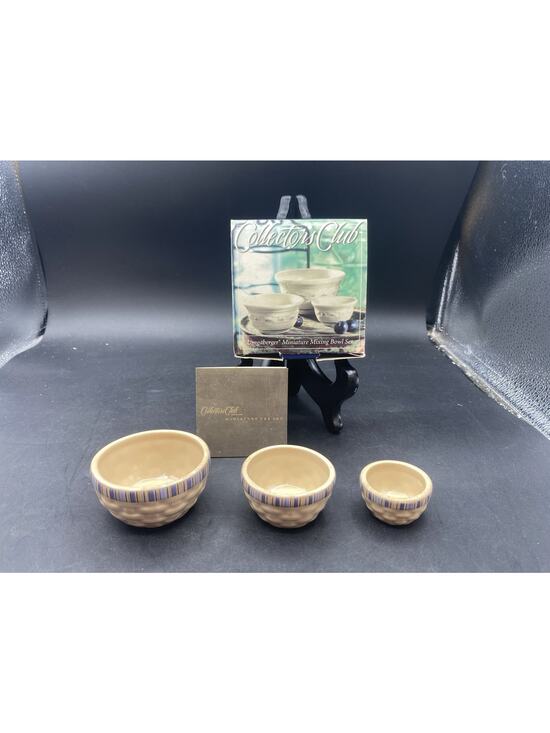 Longaberger Other - Longaberger Collectors Club Miniature Cabana Stripe Woven Nested Bowl Set NIB￼